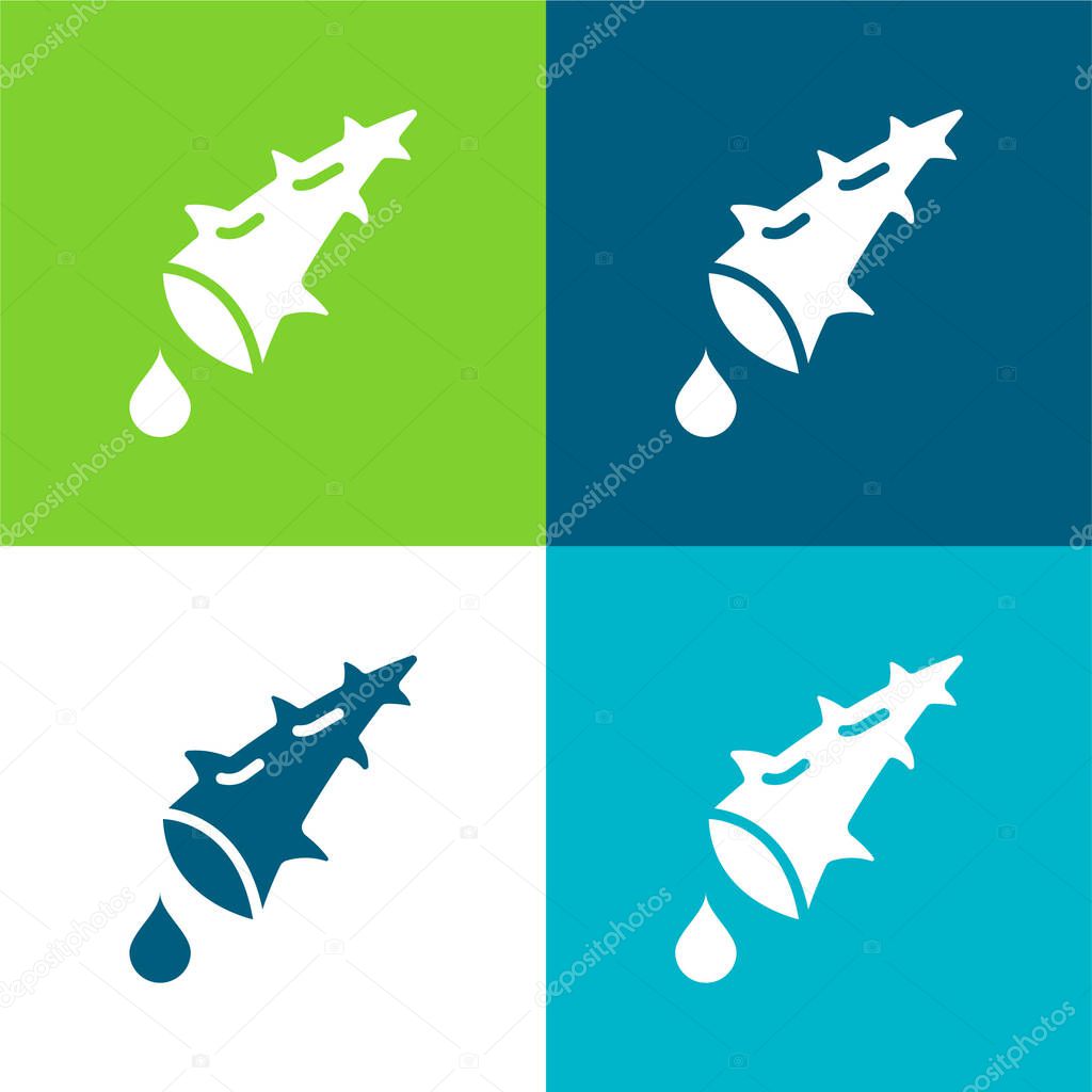 Aloe Flat four color minimal icon set