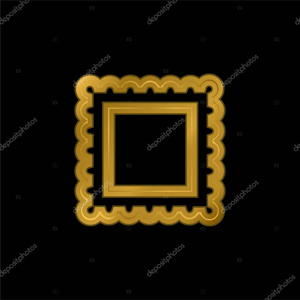 Border For Frame Pictures gold plated metalic icon or logo vector