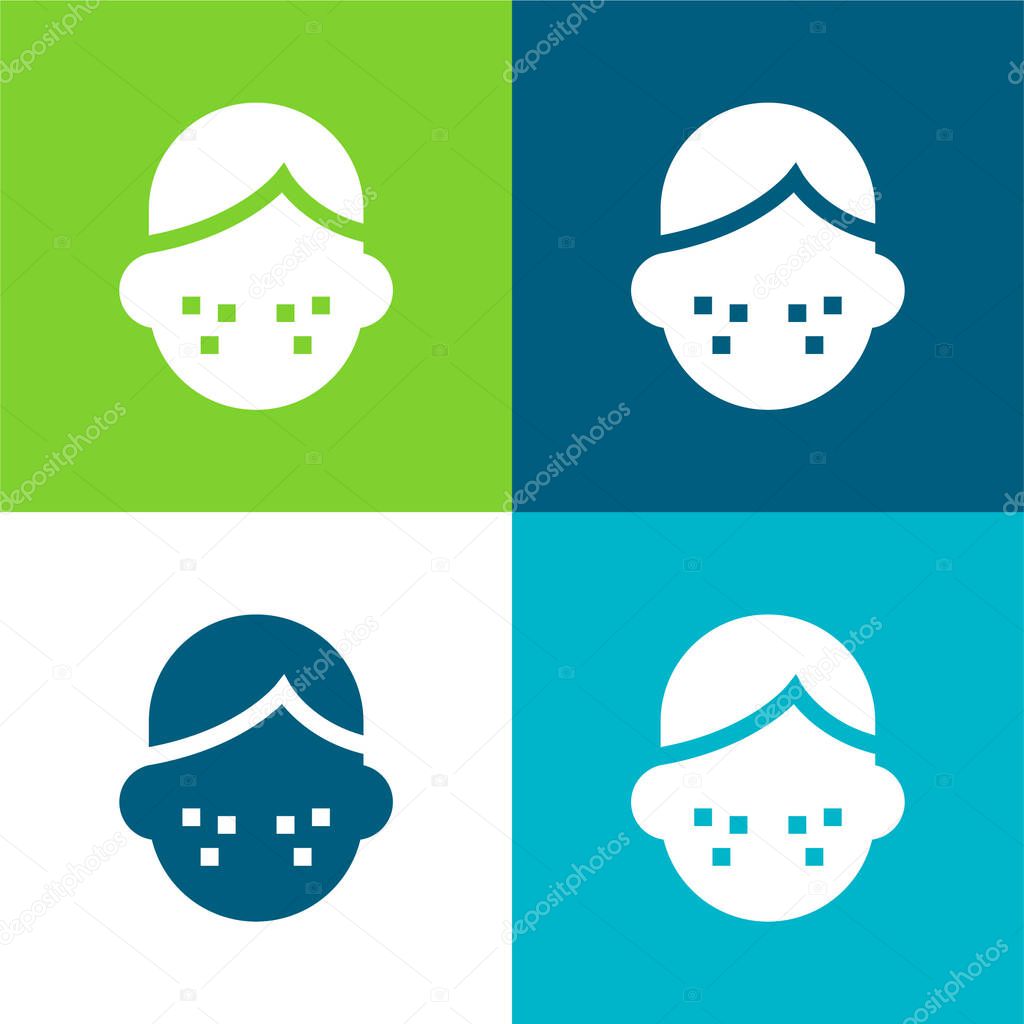Acne Flat four color minimal icon set