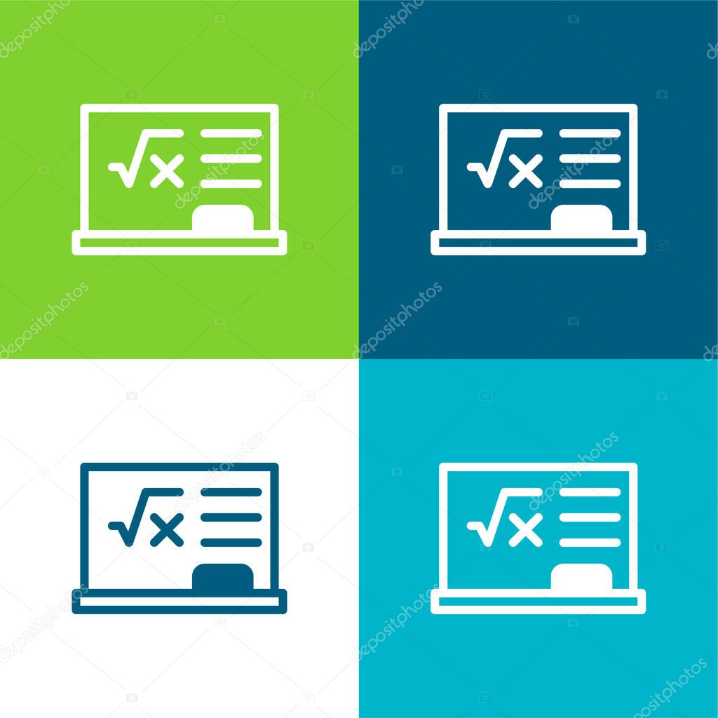 Blackboard Flat four color minimal icon set