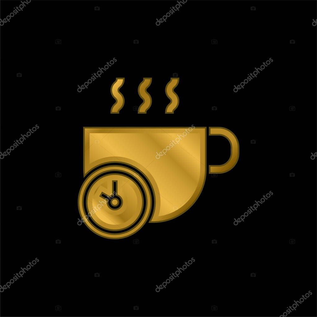 Break gold plated metalic icon or logo vector
