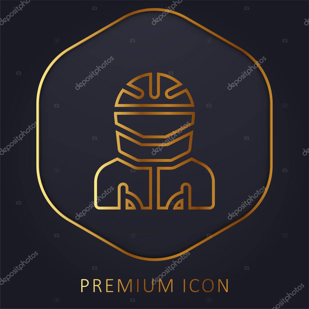 Biker golden line premium logo or icon