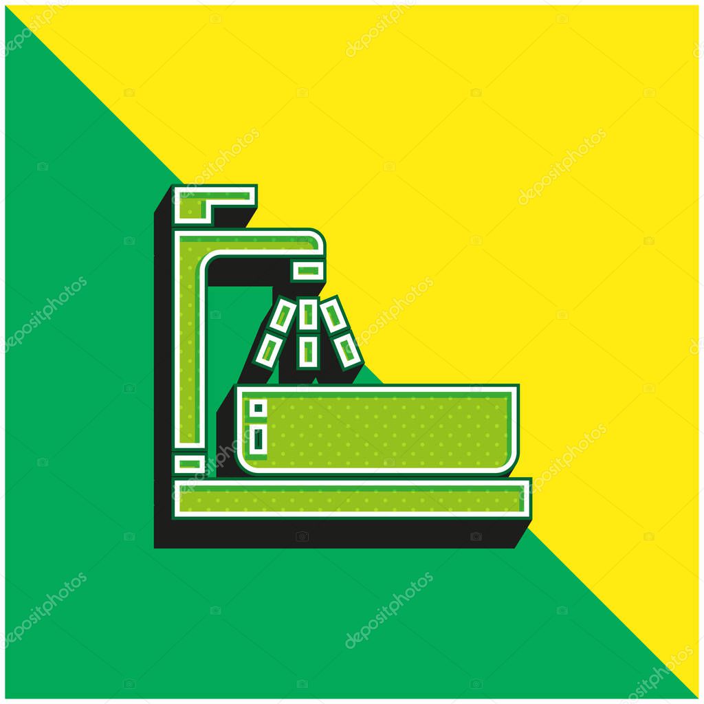Basin Green and yellow modern 3d vector icon logo