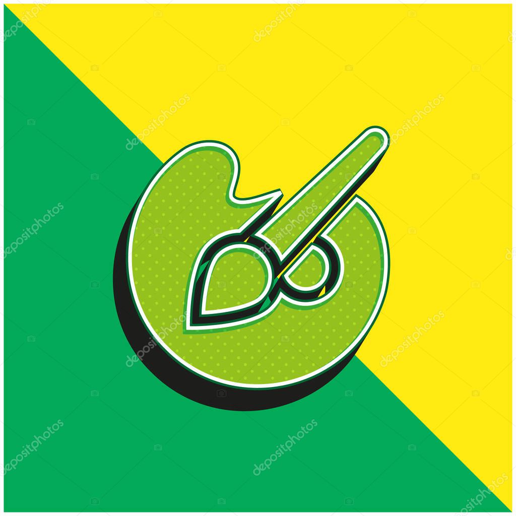Art Green and yellow modern 3d vector icon logo