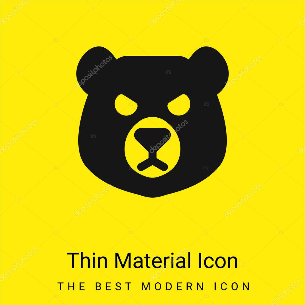 Bear Head minimal bright yellow material icon