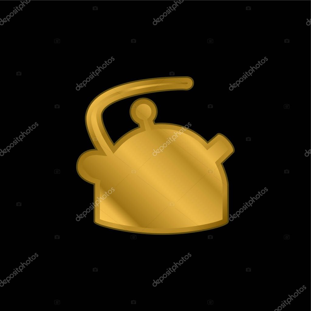 Boiler Silhouette gold plated metalic icon or logo vector