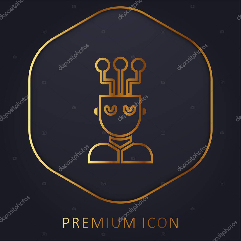 AI golden line premium logo or icon