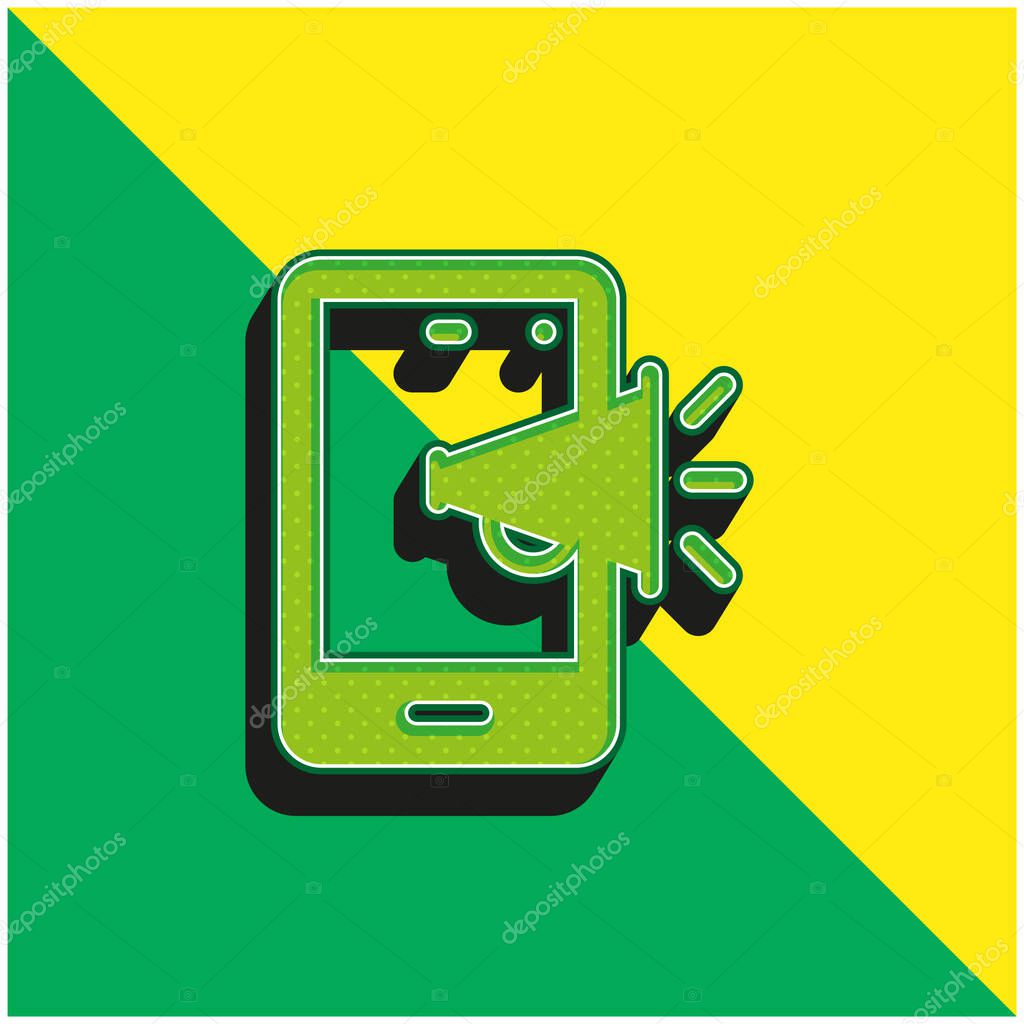 Advertising Green and yellow modern 3d vector icon logo