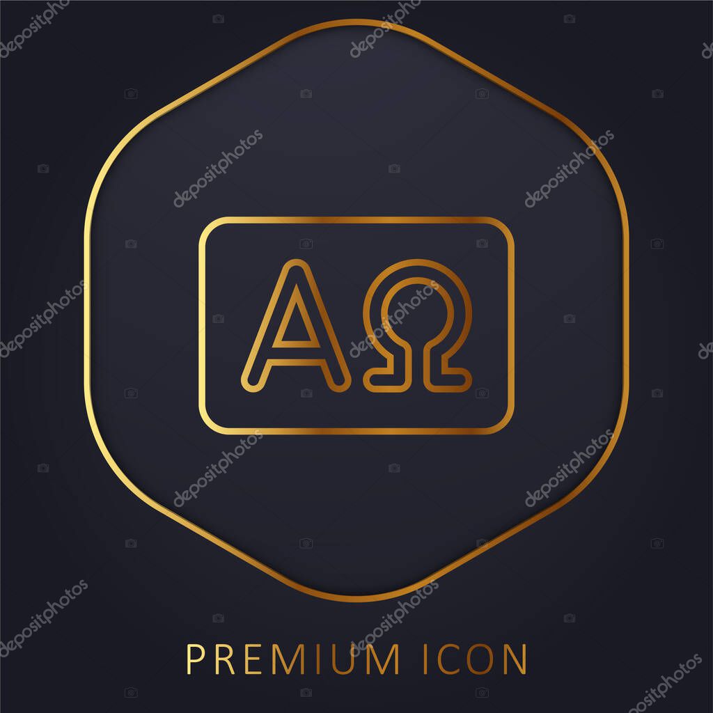 Alpha And Omega golden line premium logo or icon