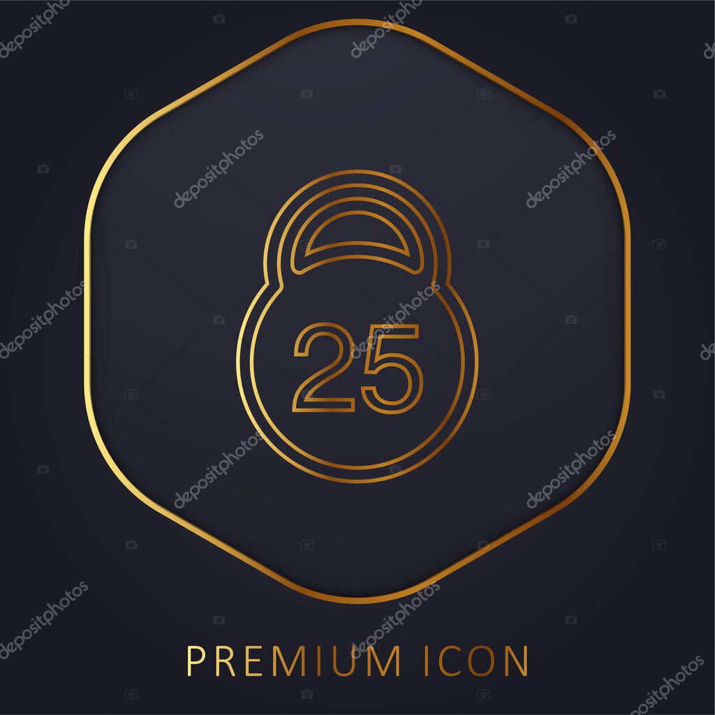 25 Kilos Weight golden line premium logo or icon