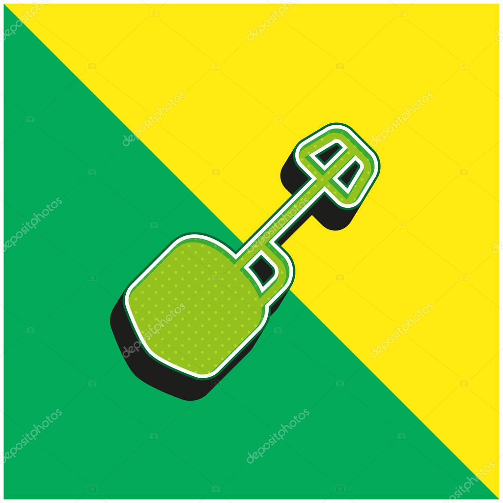 Big Shovel Green and yellow modern 3d vector icon logo