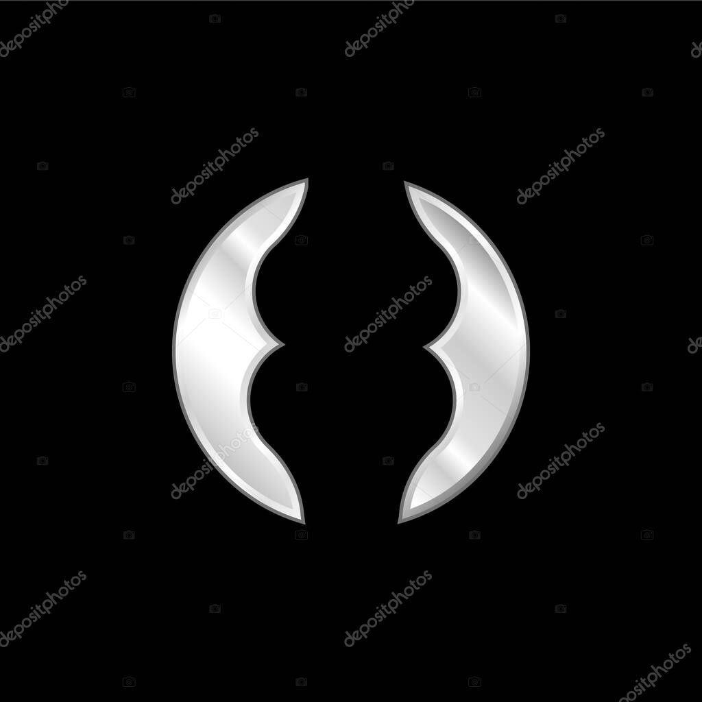 Articulation silver plated metallic icon