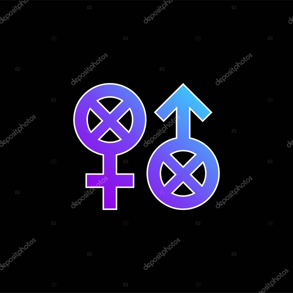 Biphobia blue gradient vector icon