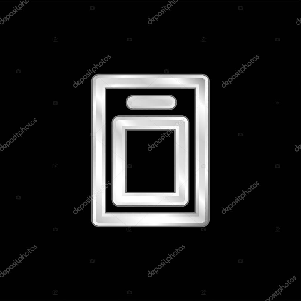 Board silver plated metallic icon