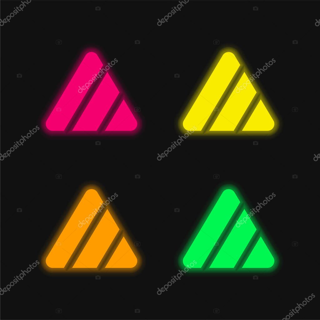 Bleach four color glowing neon vector icon