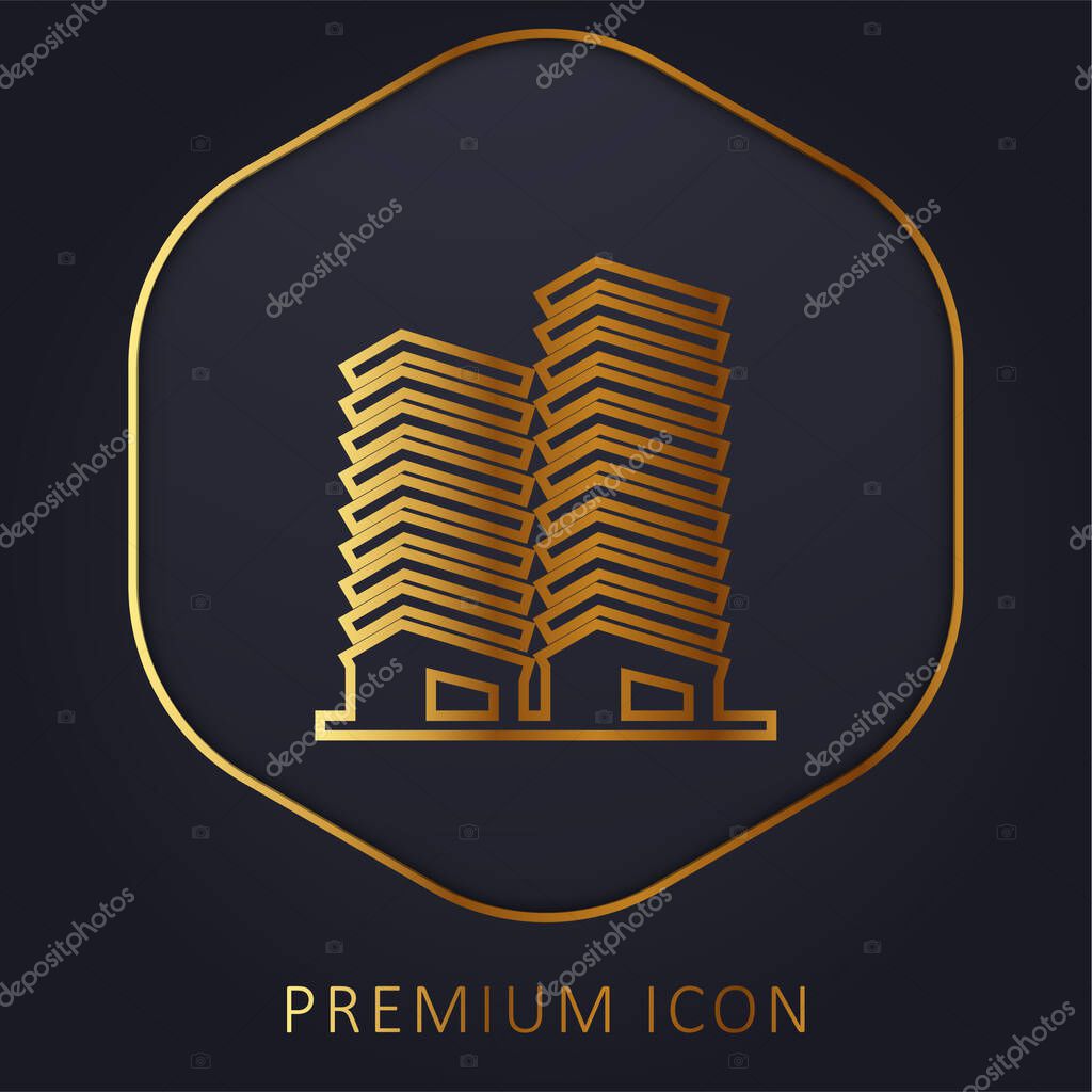 Apartments golden line premium logo or icon