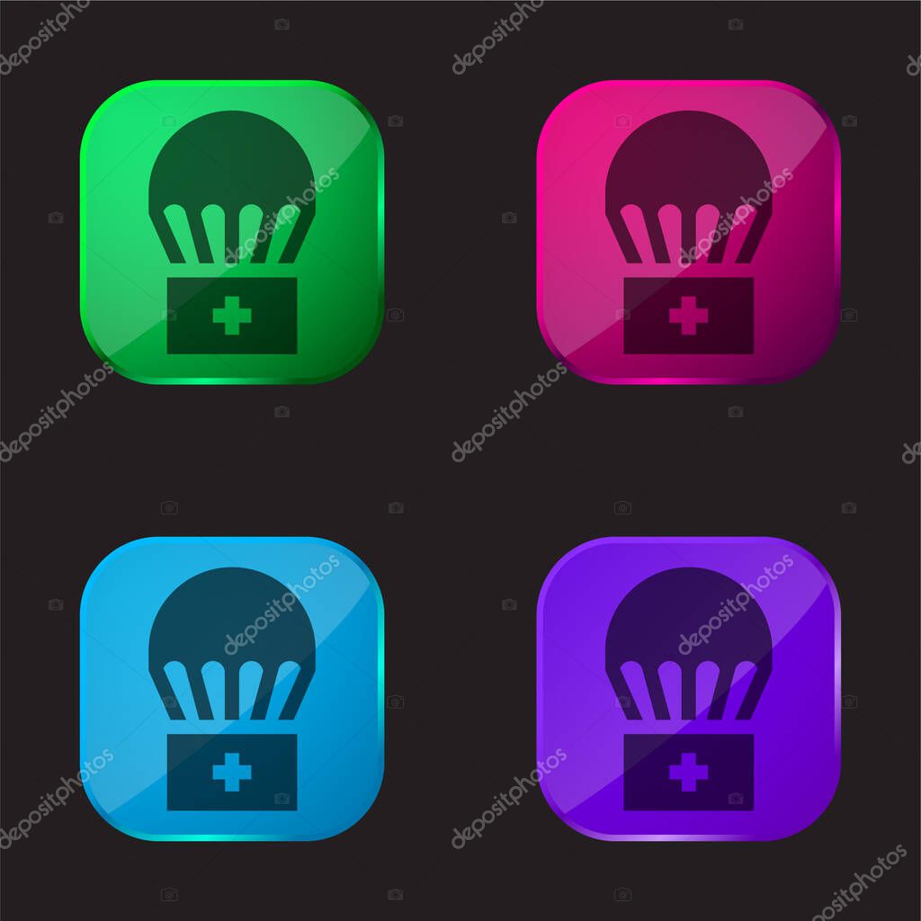 Airdrop four color glass button icon
