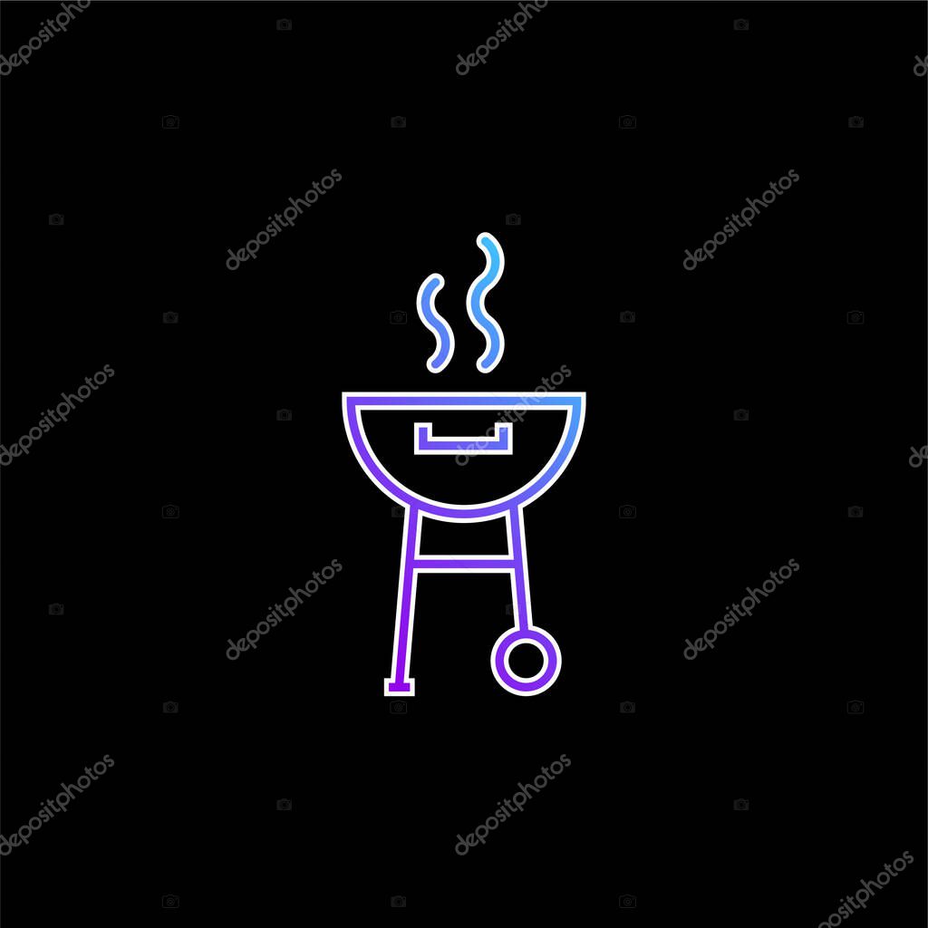Barbecue With Smoke blue gradient vector icon