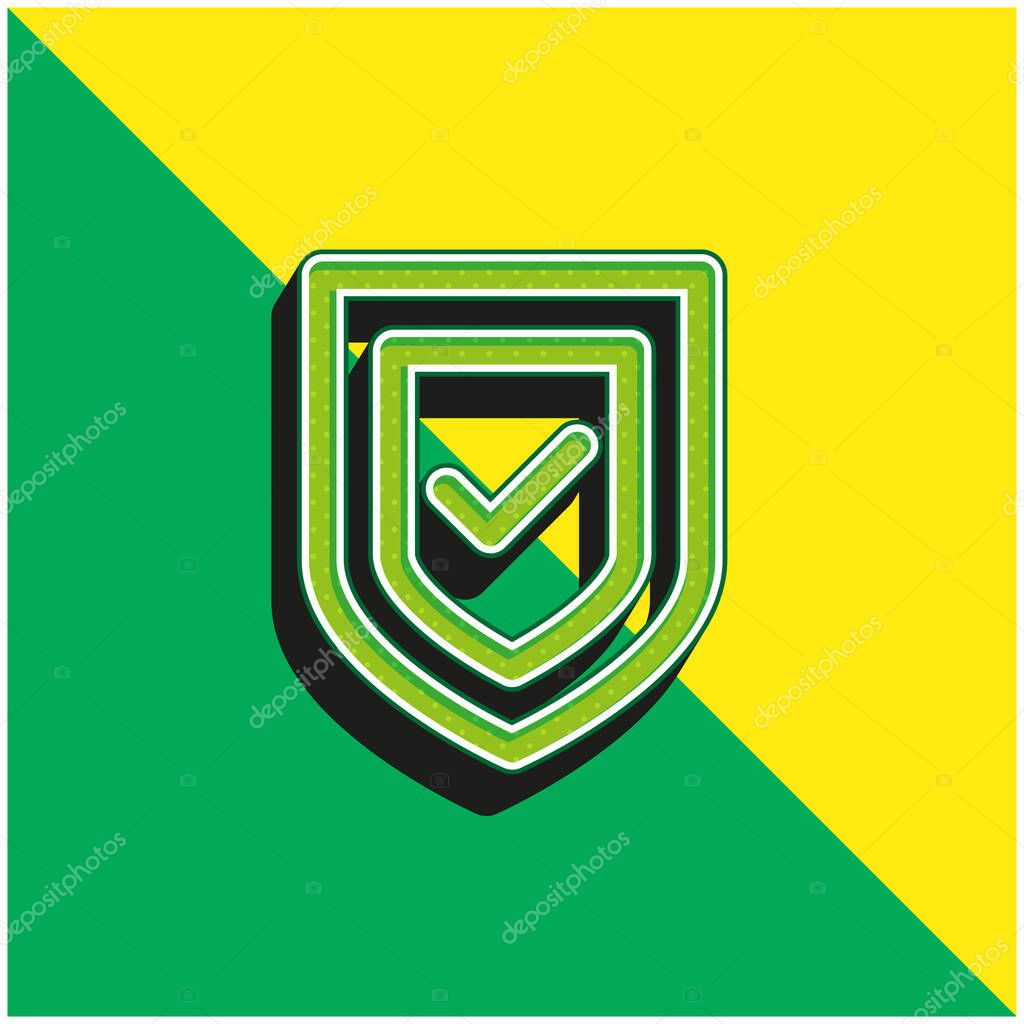 Anti Virus Green and yellow modern 3d vector icon logo