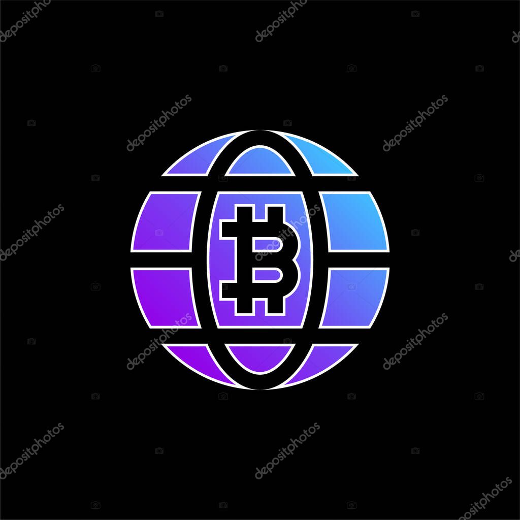 Bitcoin blue gradient vector icon