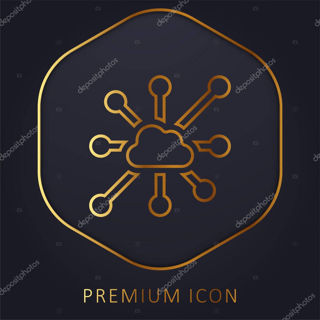 Big Data golden line premium logo or icon