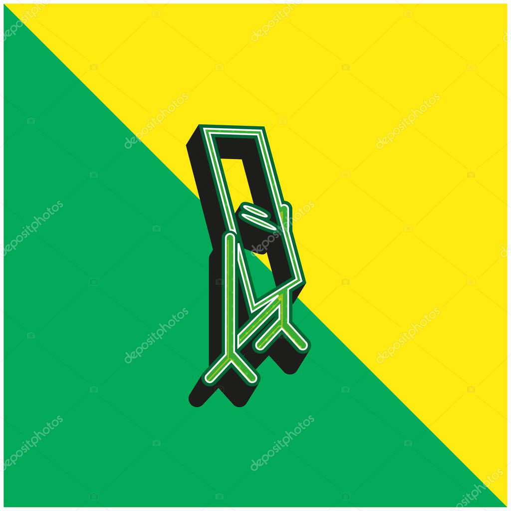 Bedroom Mirror Green and yellow modern 3d vector icon logo