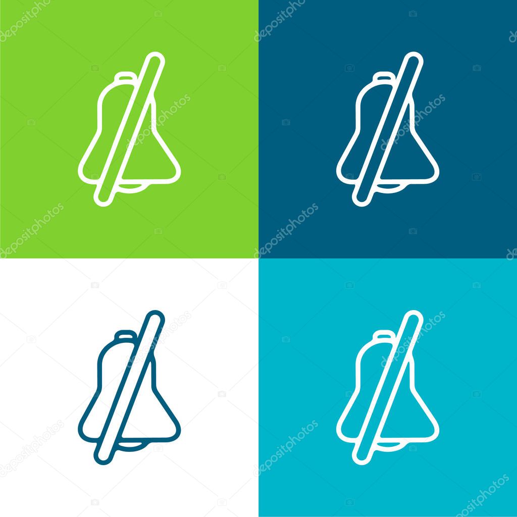 Bell With A Slash Flat four color minimal icon set