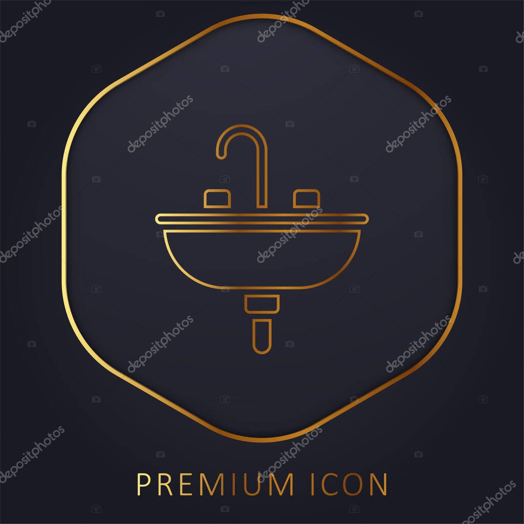 Basin golden line premium logo or icon