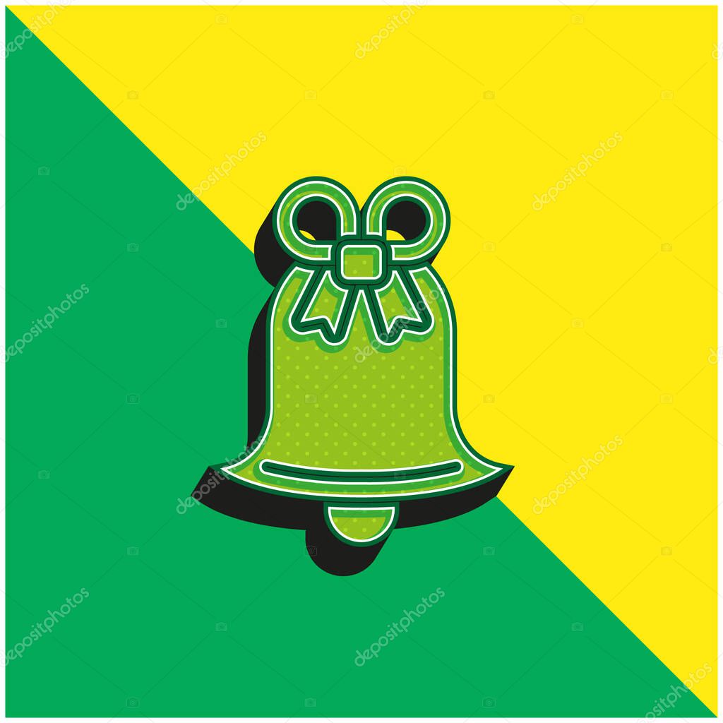 Bell Green and yellow modern 3d vector icon logo