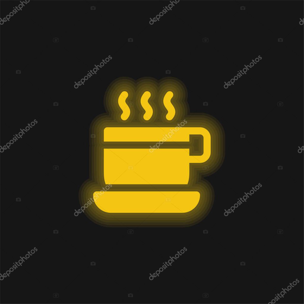 Break Time yellow glowing neon icon