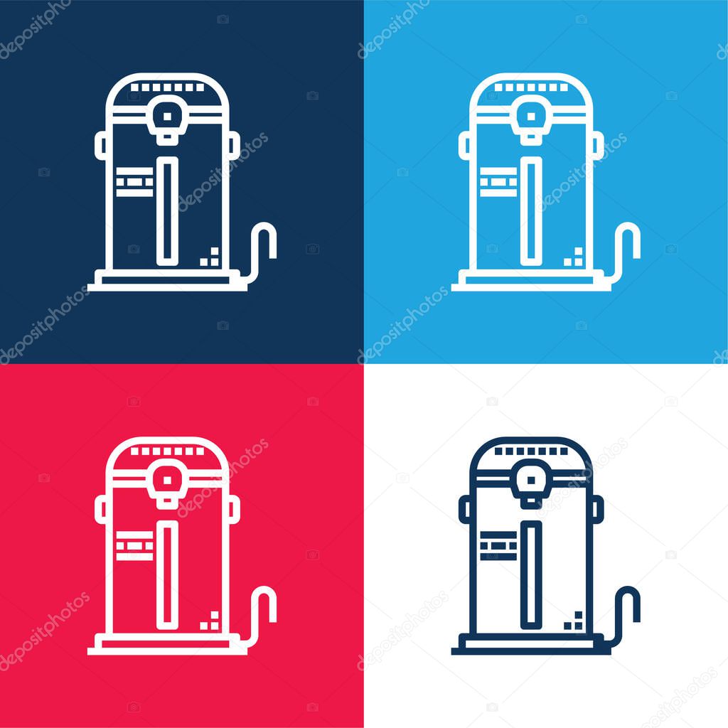 Boiler blue and red four color minimal icon set