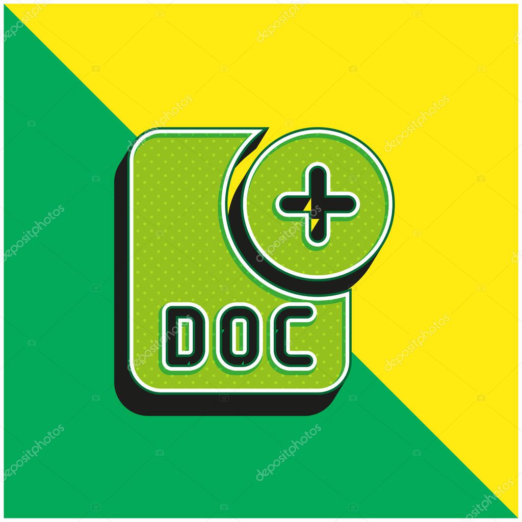 Add Green and yellow modern 3d vector icon logo