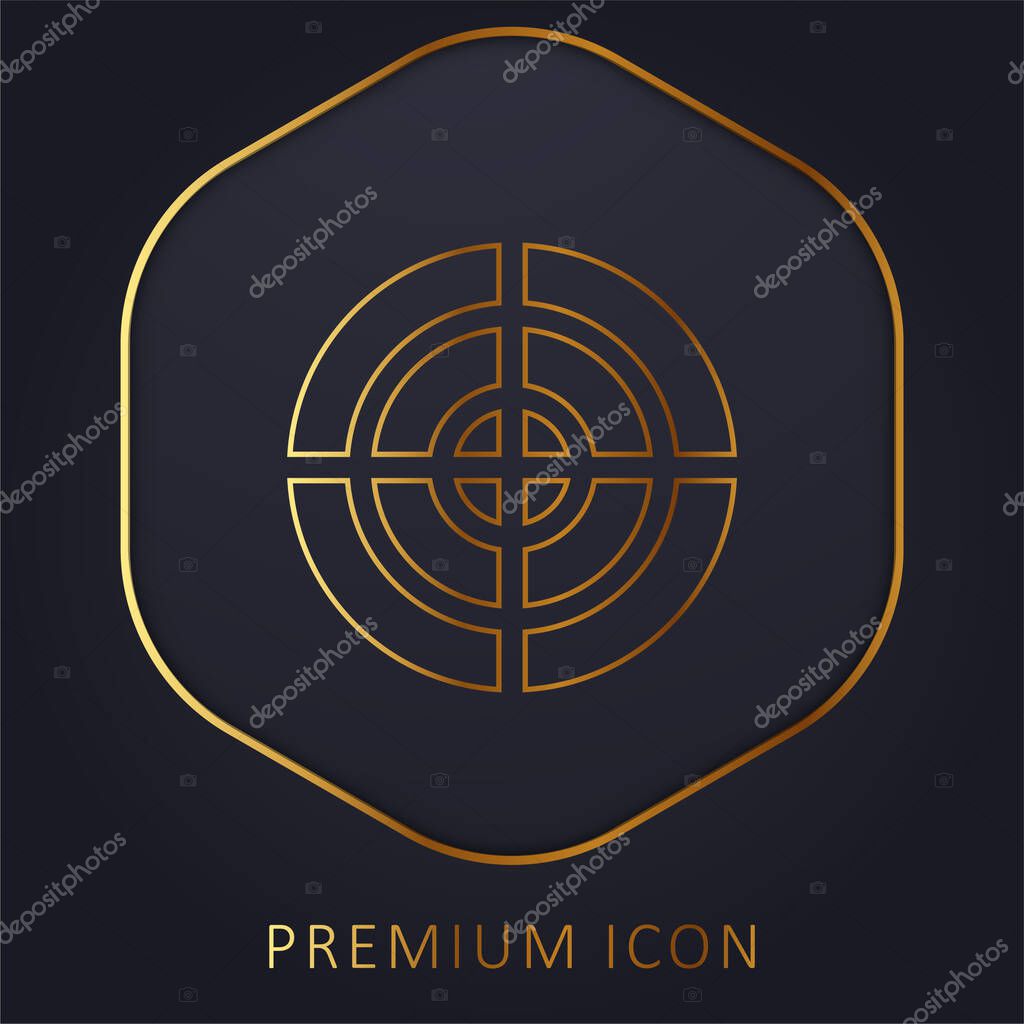 Aim golden line premium logo or icon