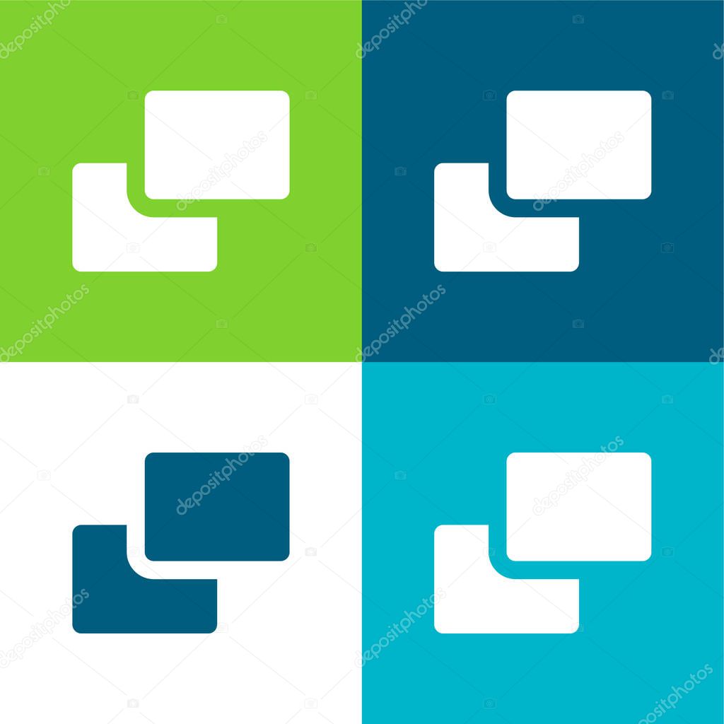 Background Flat four color minimal icon set