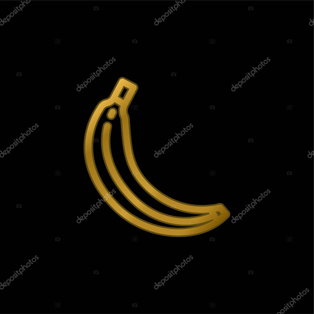 Banana gold plated metalic icon or logo vector