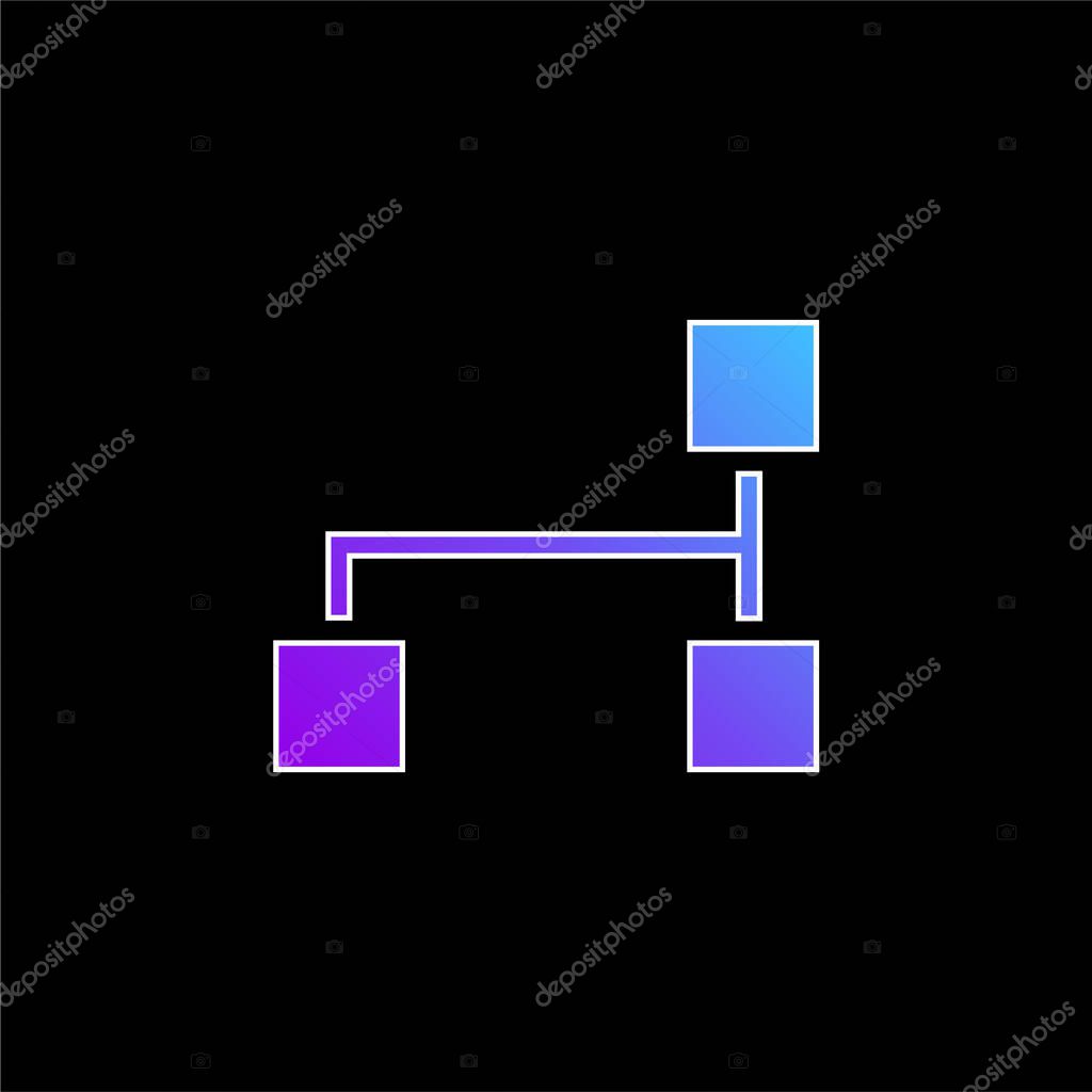 Block Scheme Of Three Black Squares blue gradient vector icon