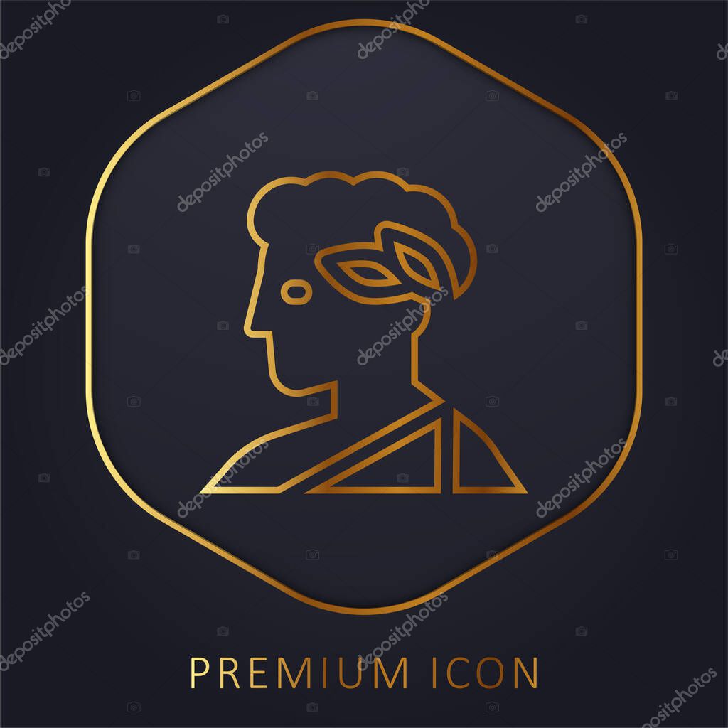 Apollo golden line premium logo or icon