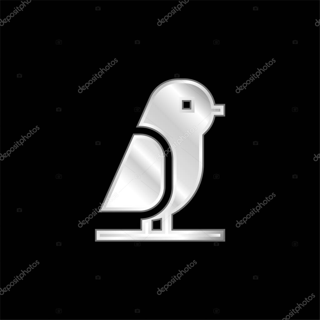 Bird silver plated metallic icon