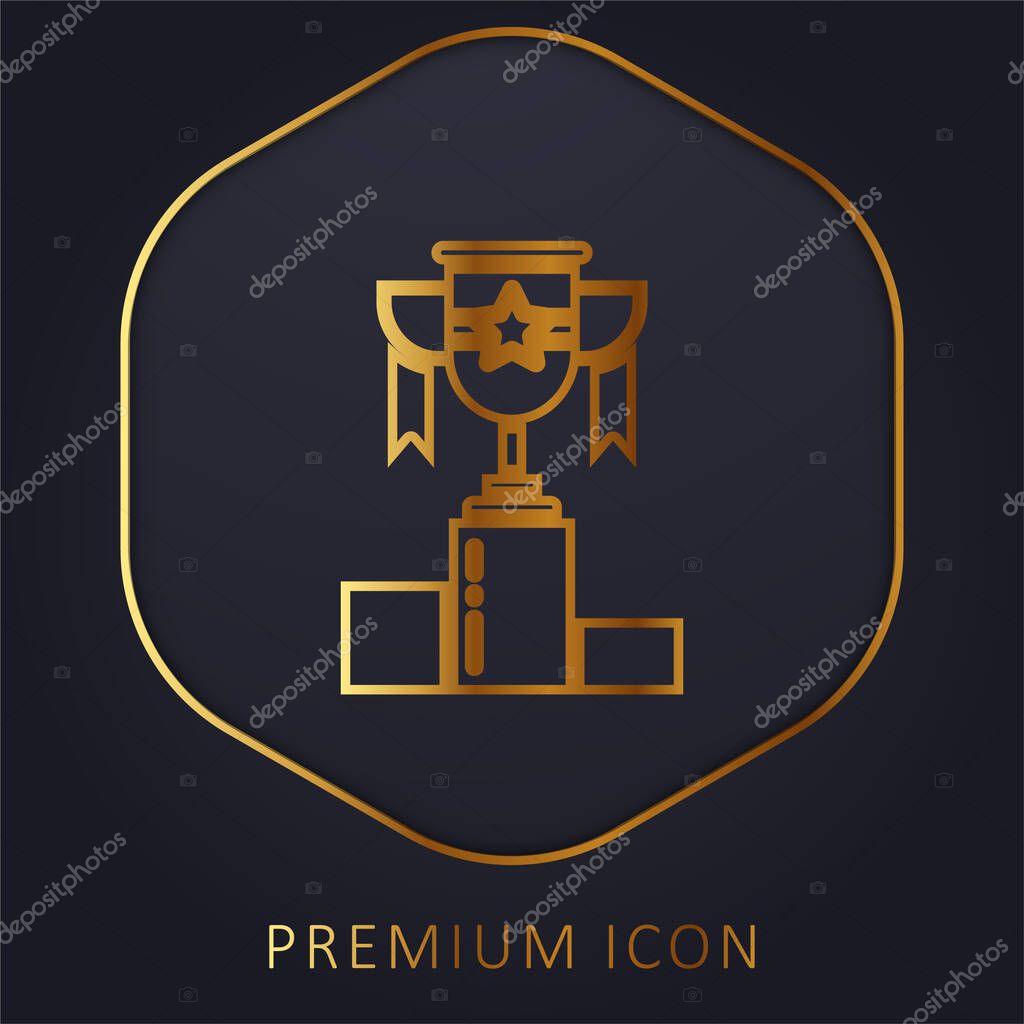 Award golden line premium logo or icon