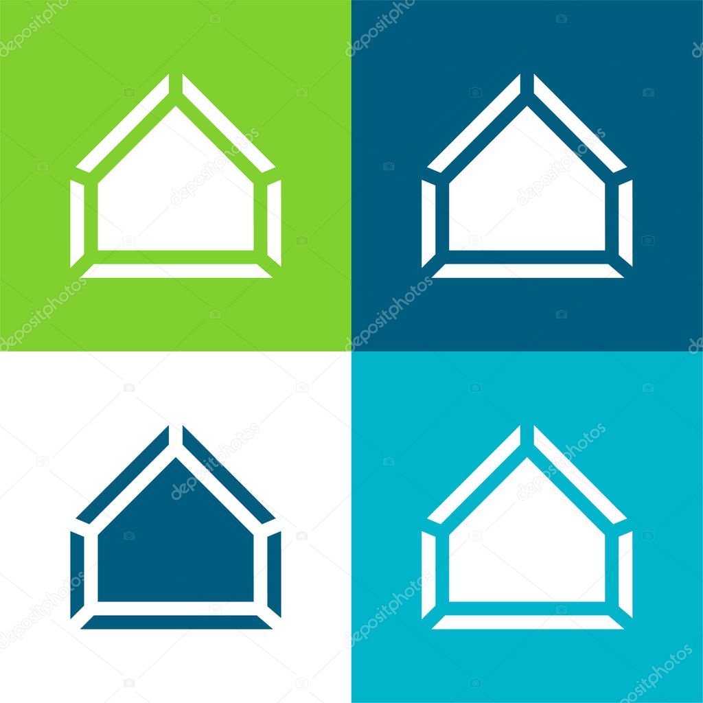 Base Flat four color minimal icon set