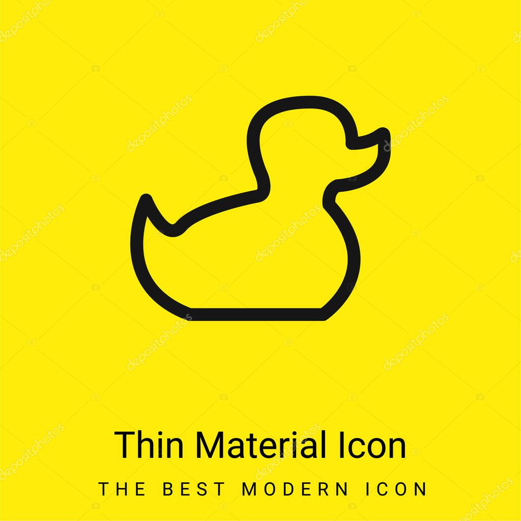 Baby Duck Toy Outline minimal bright yellow material icon