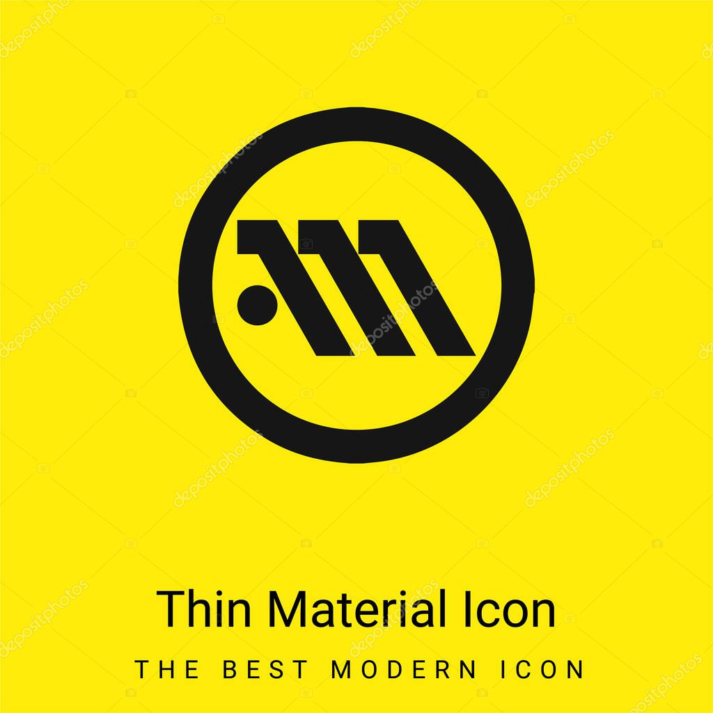 Athens Metro Logo Symbol minimal bright yellow material icon