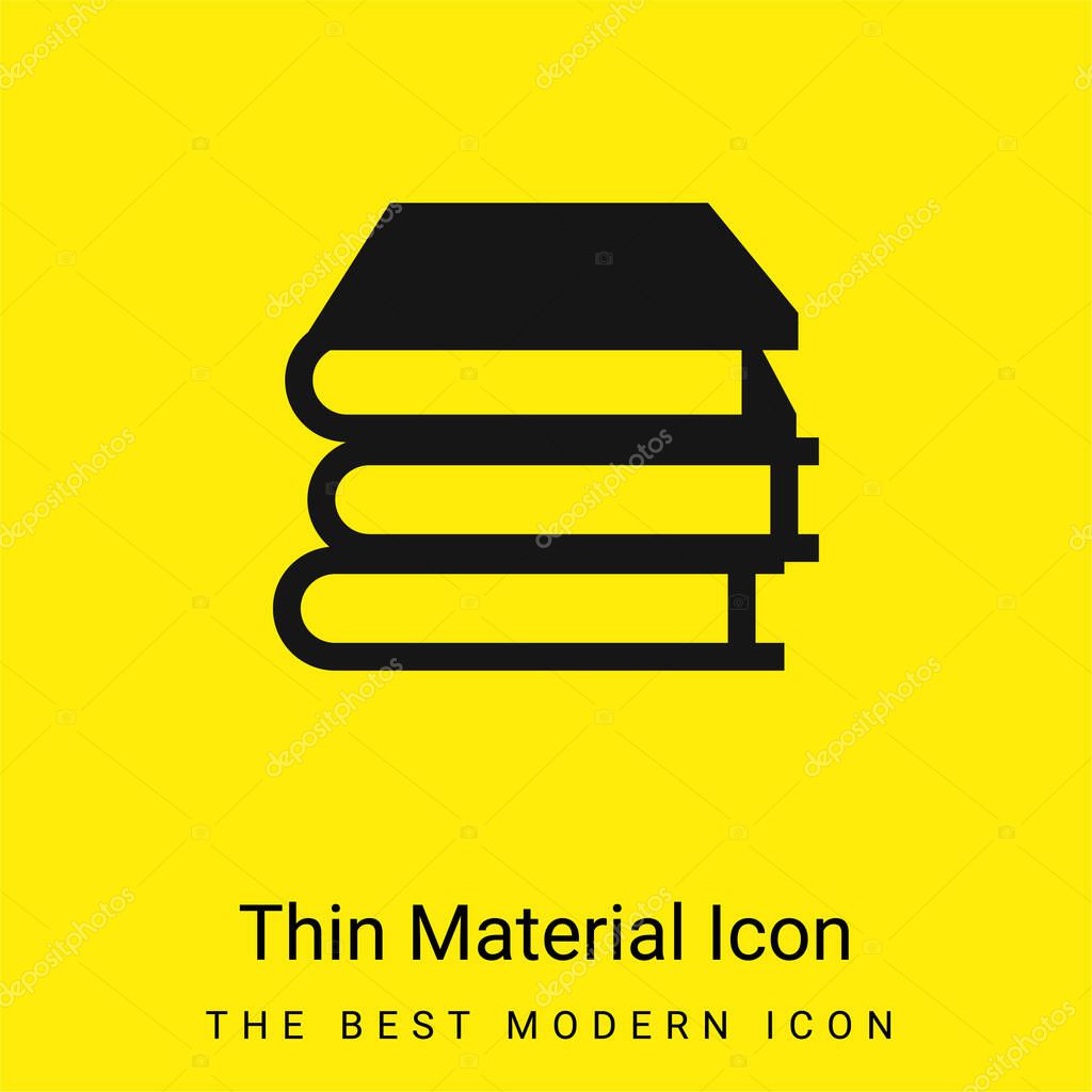 Books Stack minimal bright yellow material icon