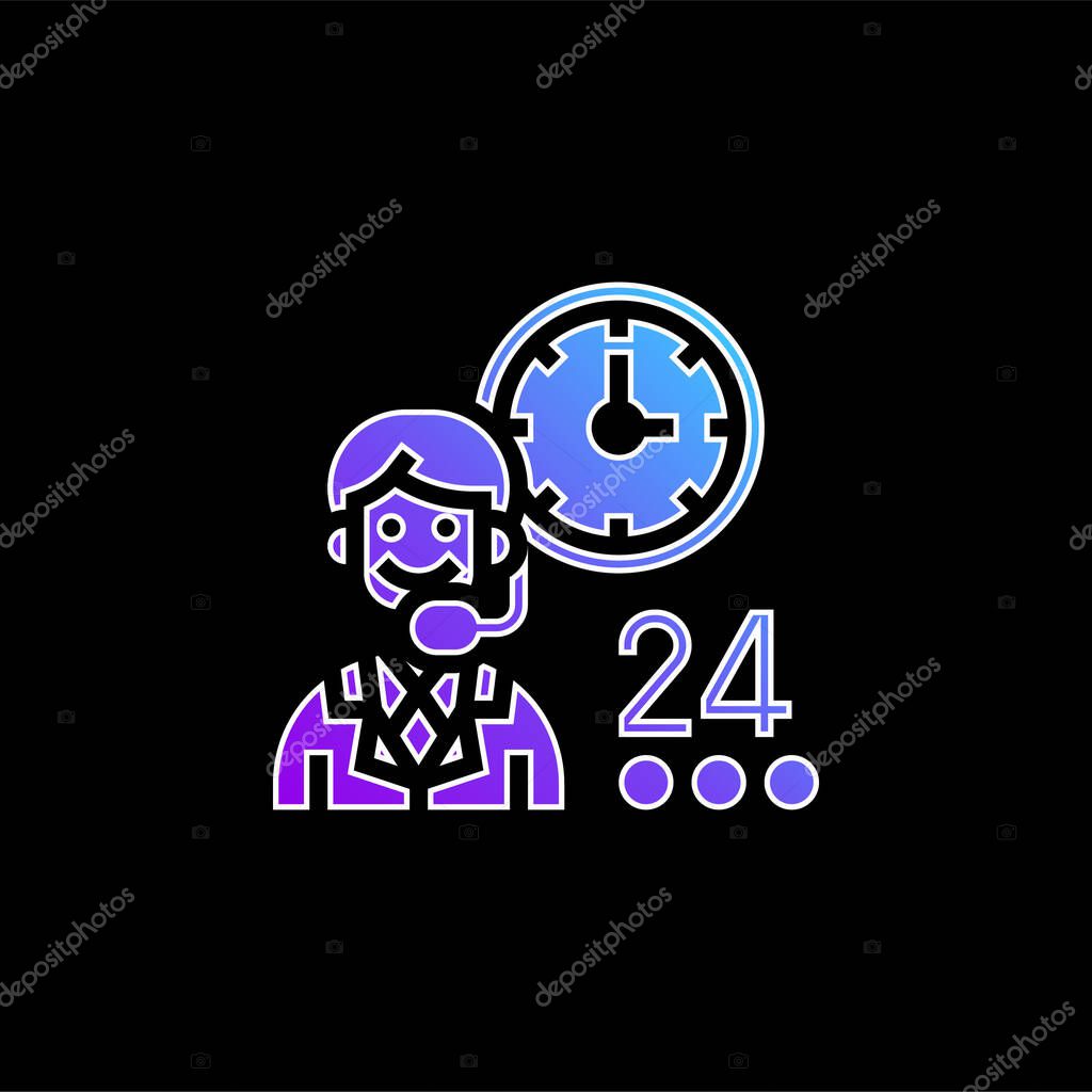Assistance blue gradient vector icon