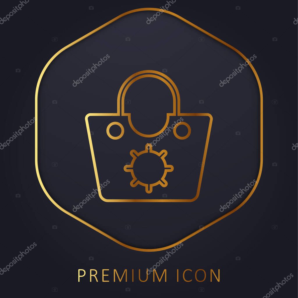Bag golden line premium logo or icon