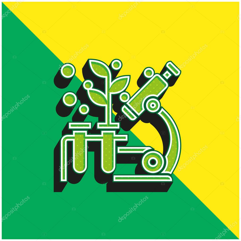 Biology Green and yellow modern 3d vector icon logo