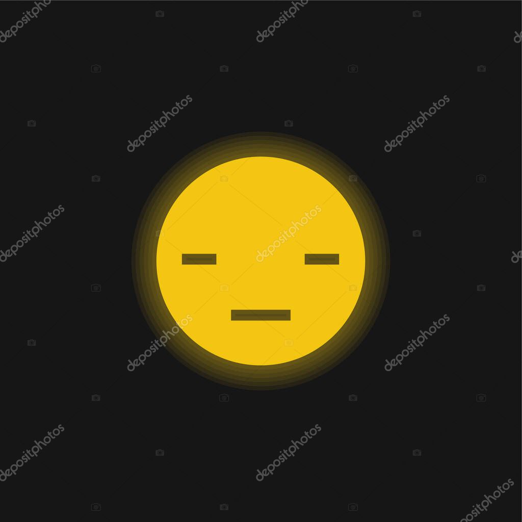 Boring yellow glowing neon icon
