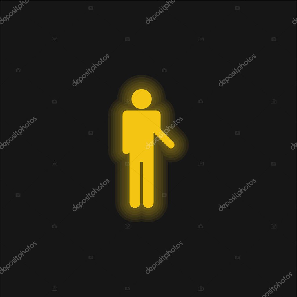 Basic Silhouette yellow glowing neon icon