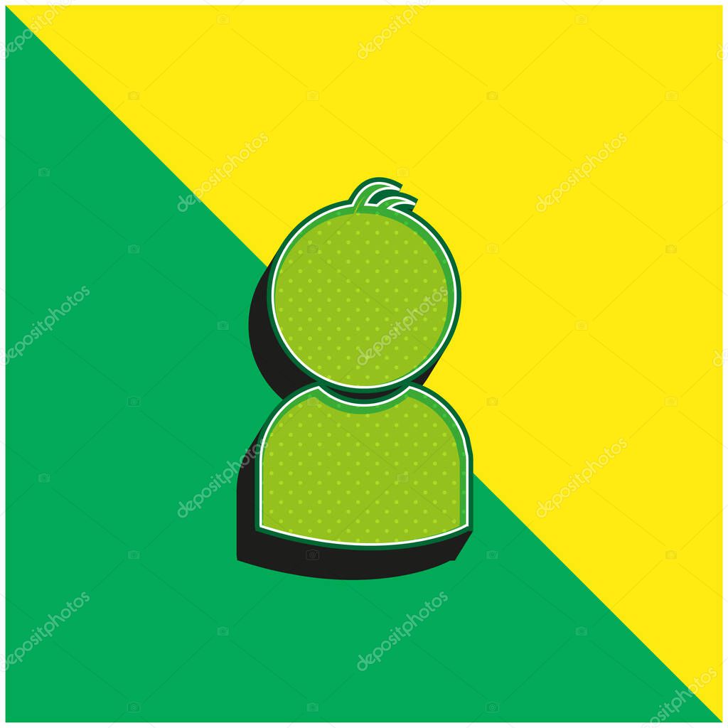 Boy Green and yellow modern 3d vector icon logo