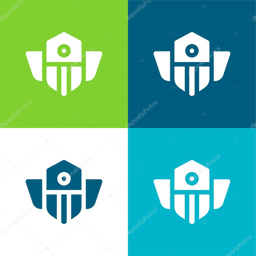Badge Flat four color minimal icon set